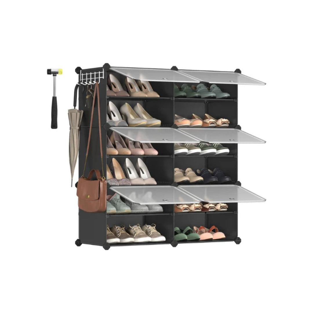 Shoe Organizer Cabinet With Doors 4 To 10 Cubes