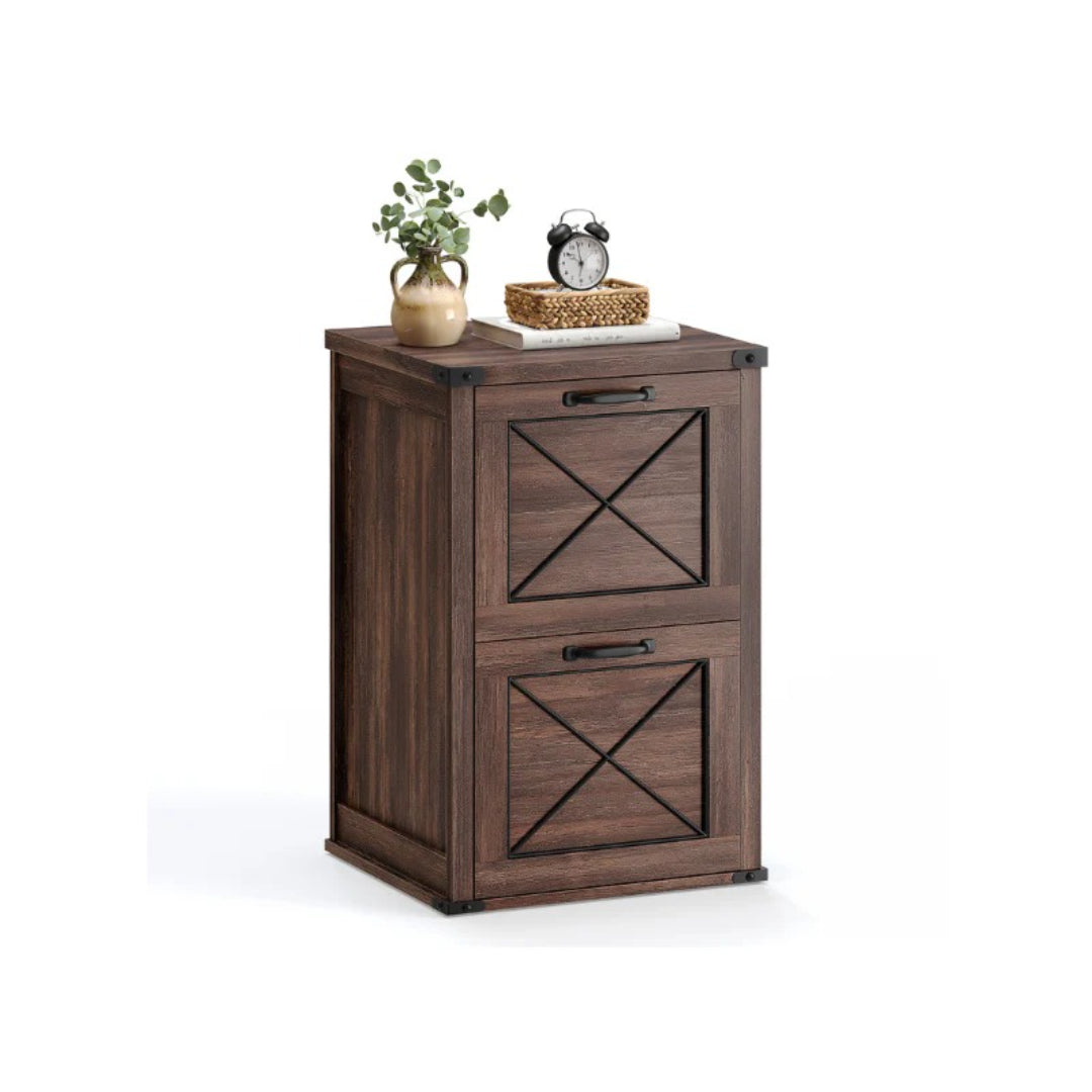 2 Drawer File Cabinet For A4 Files, Farmhouse Office Storage Unit