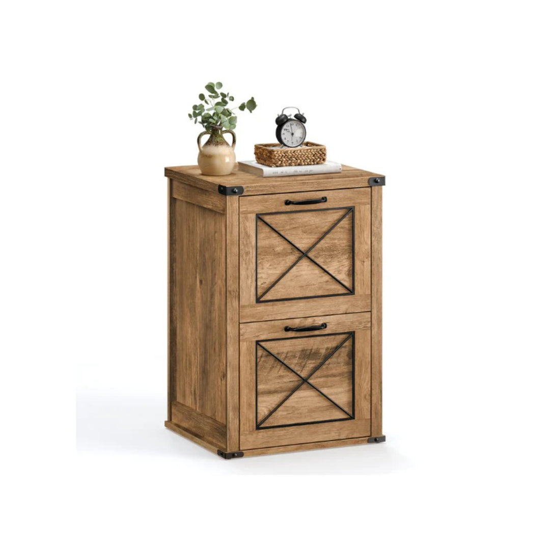 2 Drawer File Cabinet For A4 Files, Farmhouse Office Storage Unit