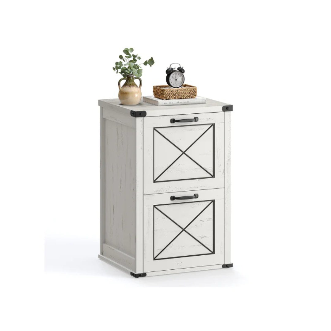 2 Drawer File Cabinet For A4 Files, Farmhouse Office Storage Unit