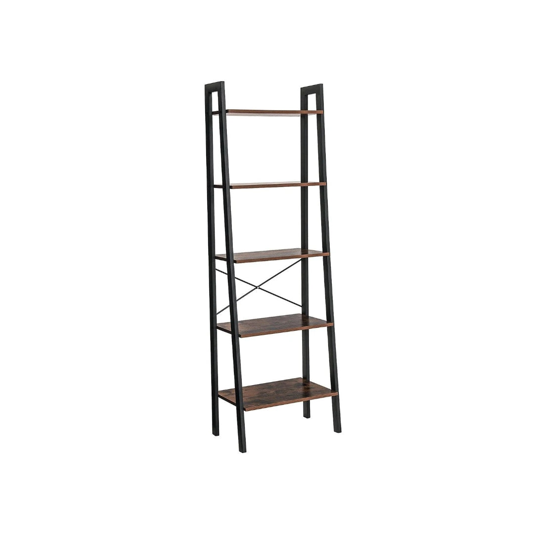 5 Tier Ladder Shelf With Steel Frame Storage Rack