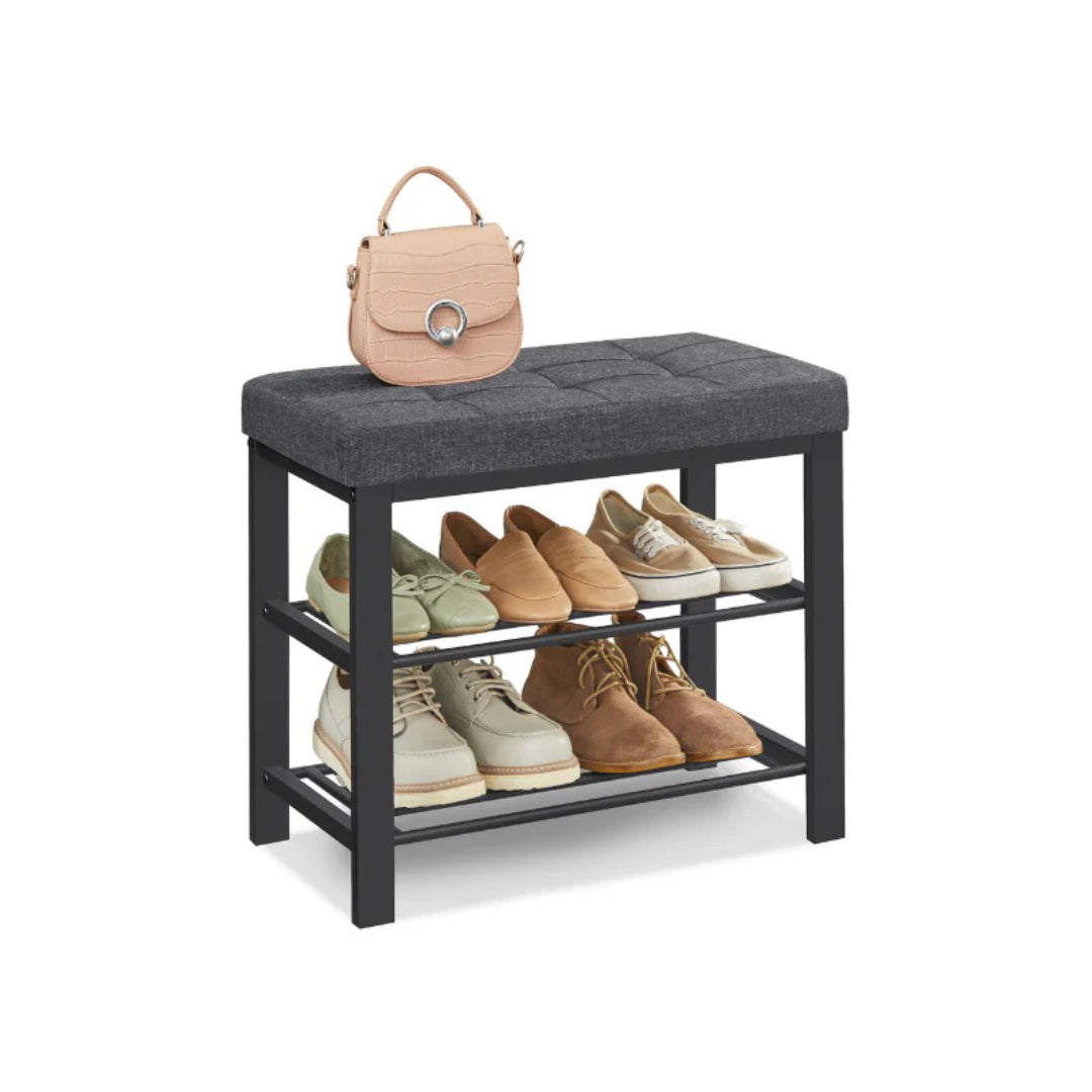 Shoe Bench With Cushion, 23.6/31.9 Inch Storage Bench