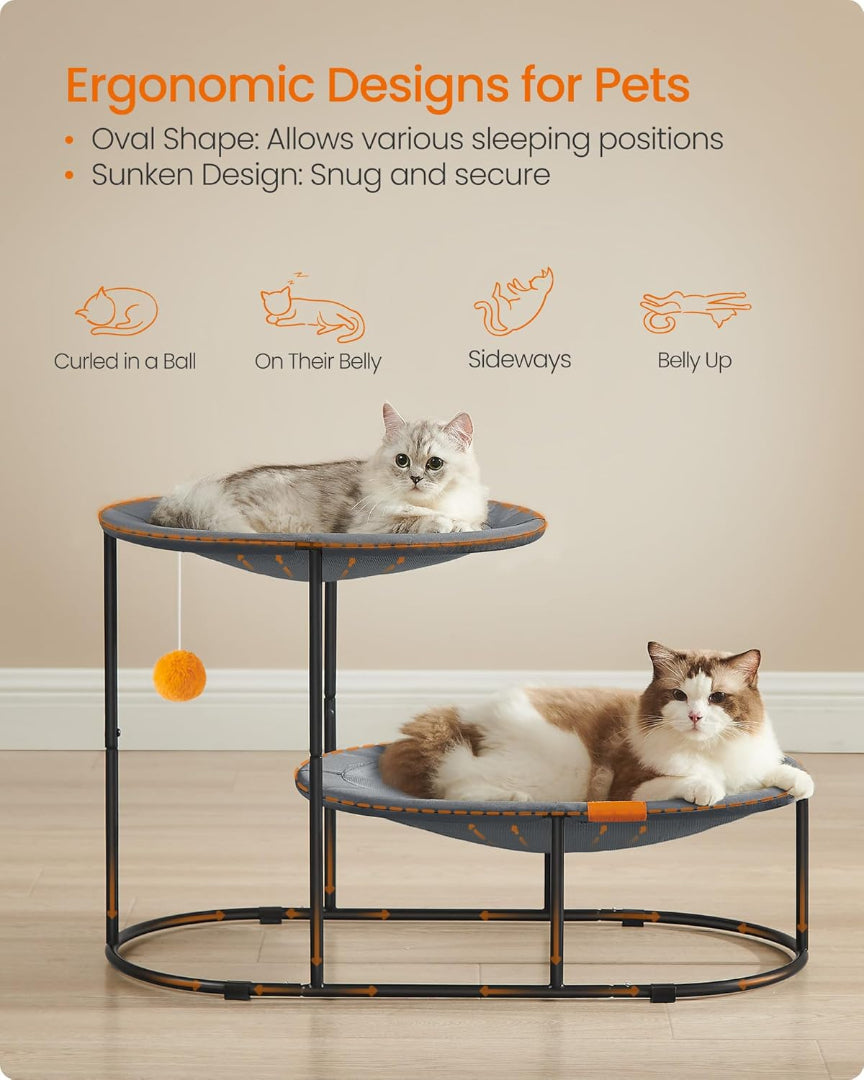 Elevated Cat Bed 2 Tier Raised Pet Bed With Mesh Platform