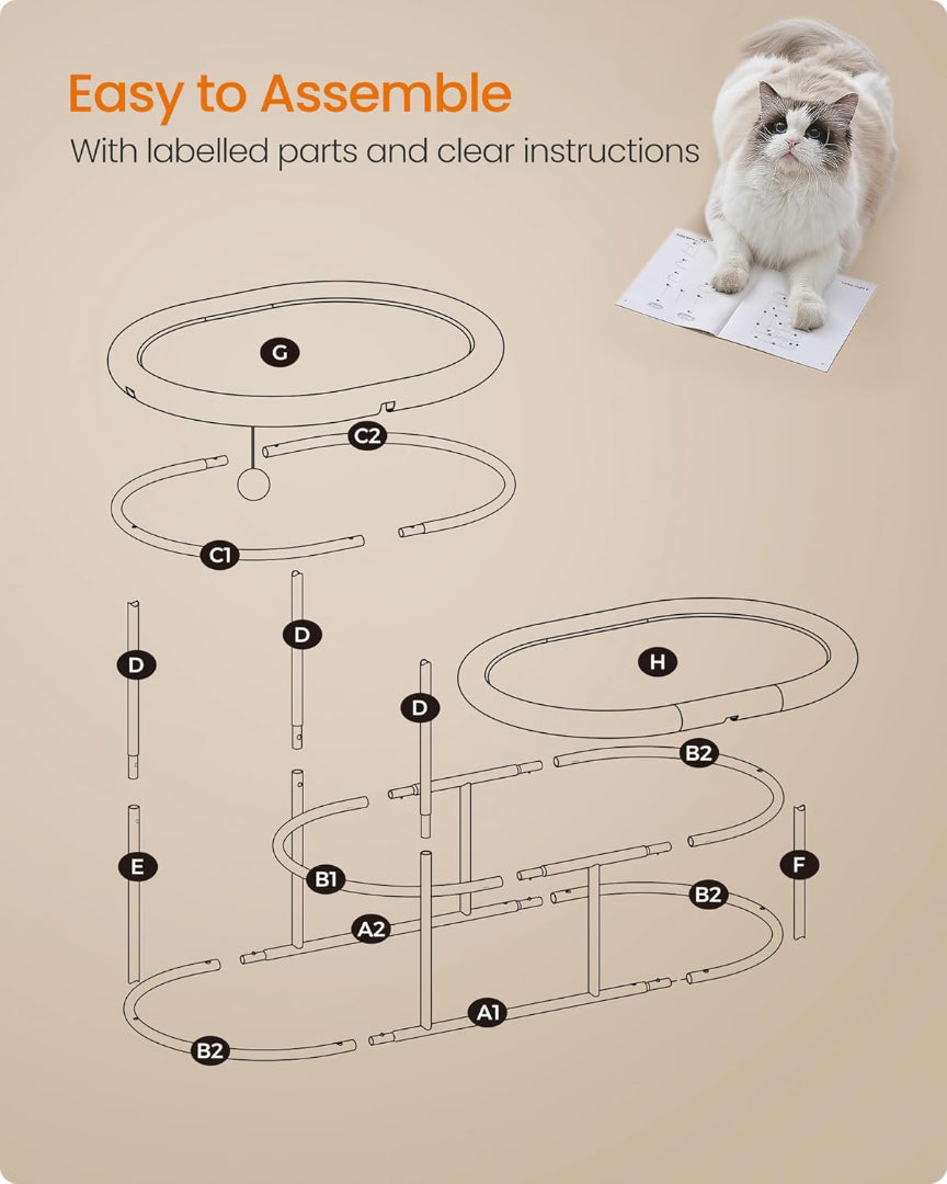 Elevated Cat Bed 2 Tier Raised Pet Bed With Mesh Platform