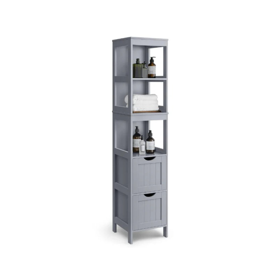 Bathroom Floor Cabinet With 2 Removable Drawers 55.7in High