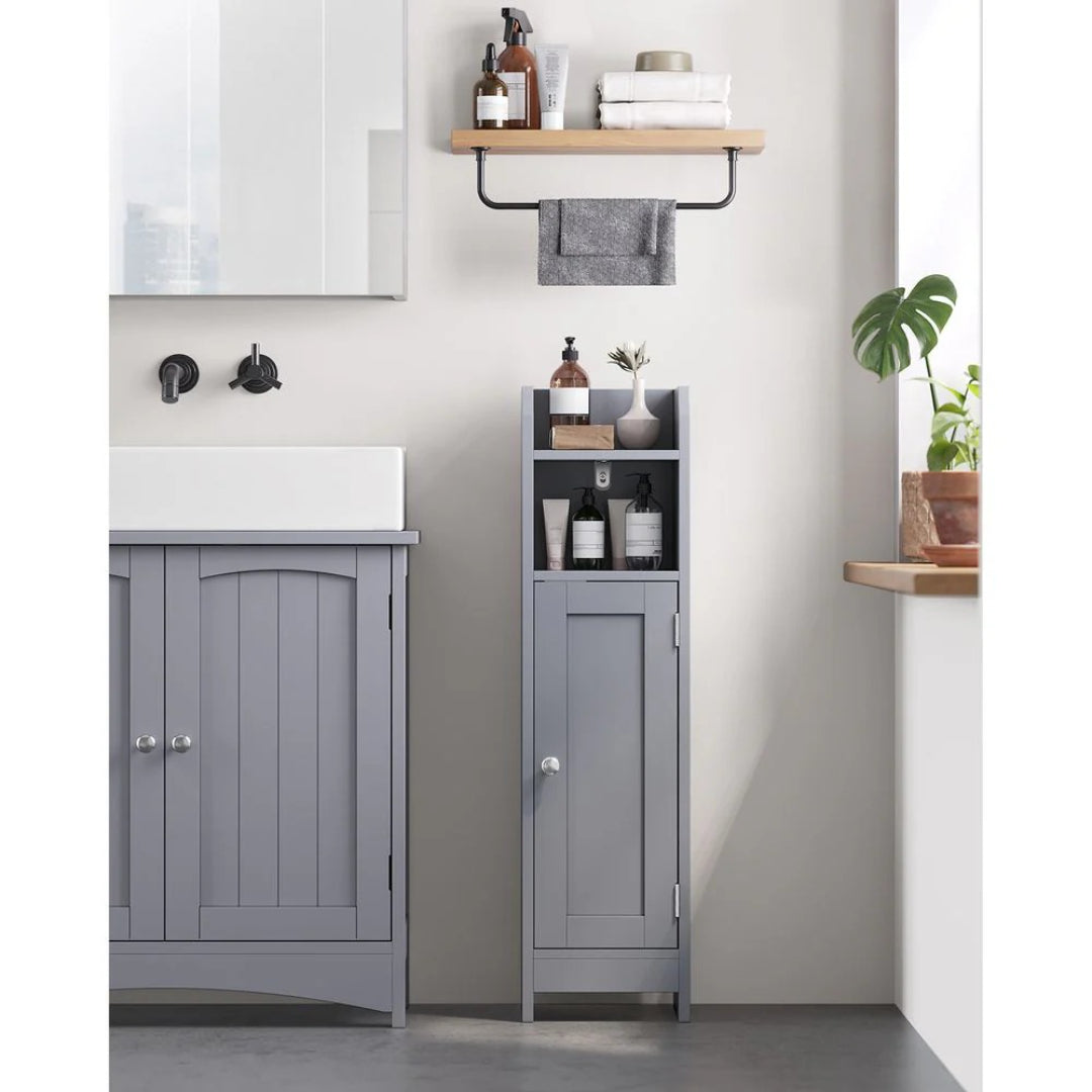 Corner Bathroom Storage Cabinet Slim Floor Cabinet 31.5in High