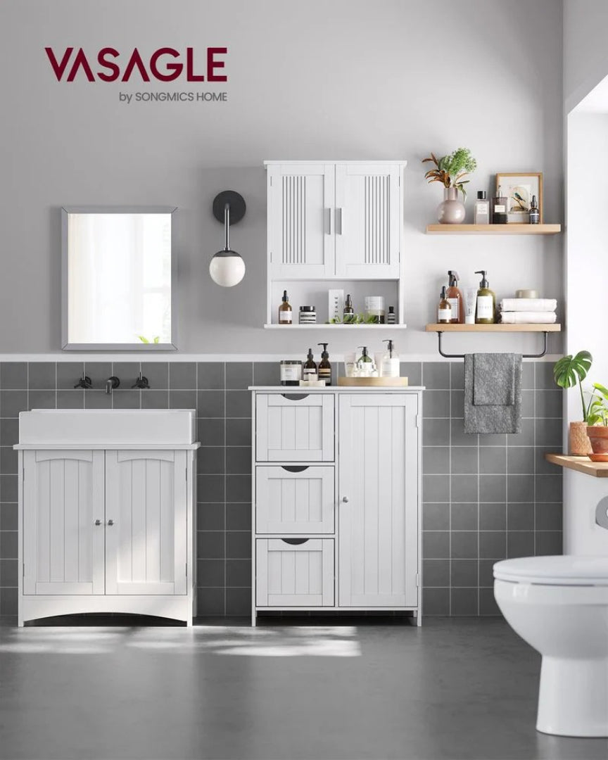 Bathroom Storage Cabinet With 3 Drawers Freestanding 23.6in Wide