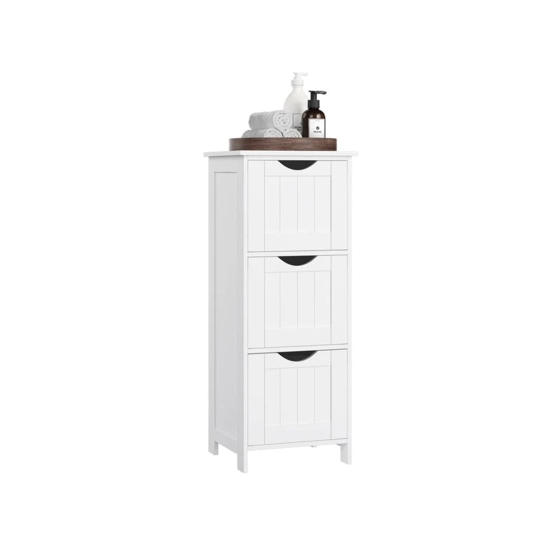 Bathroom Floor Cabinet With 3 Drawers Slim Storage 31.9in High