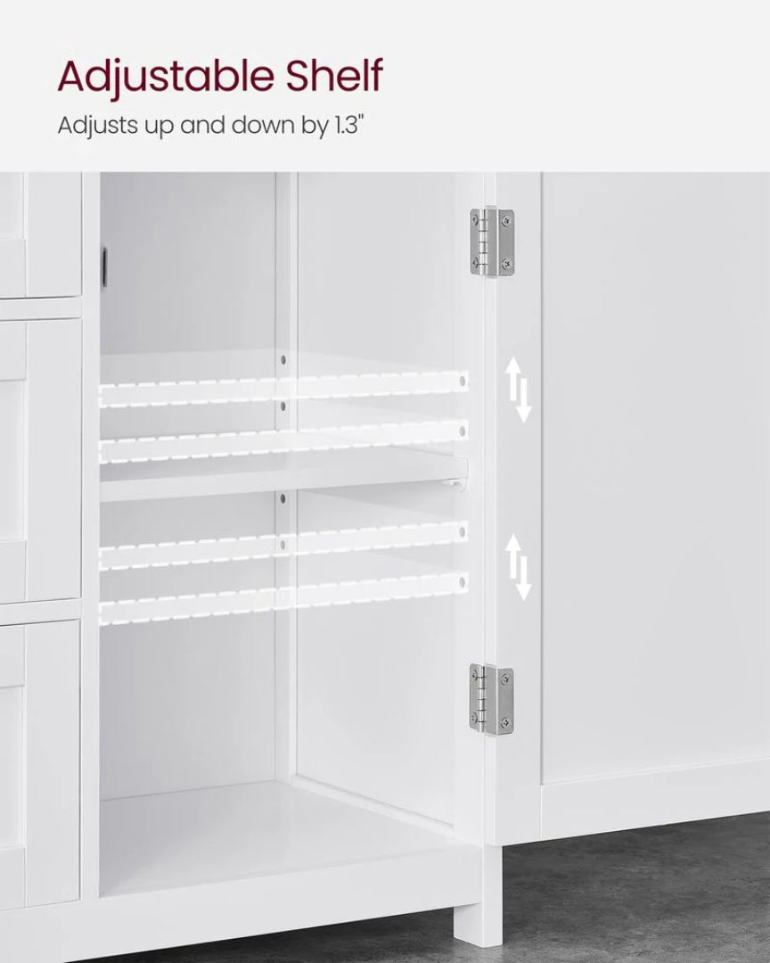 Bathroom Floor Storage Cabinet With 3 Drawers Adjustable Shelf