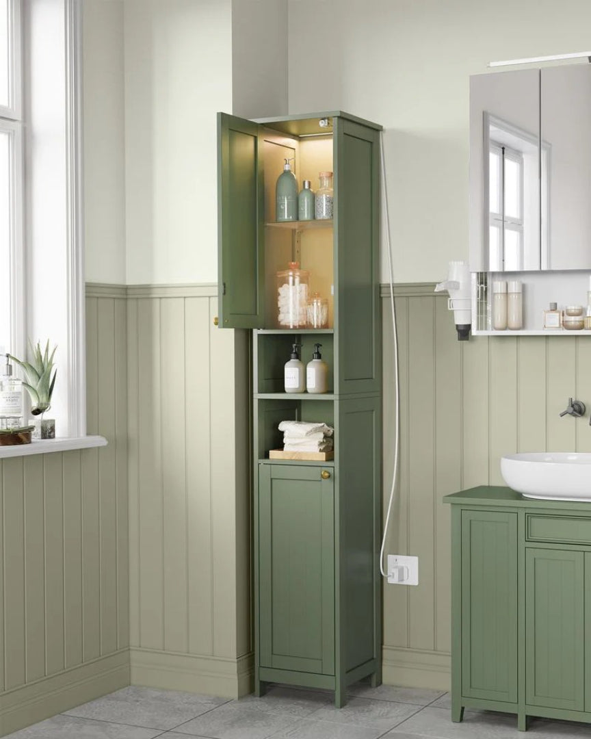 Bathroom Cabinet With Lights Tall Storage Cabinet 66.9in High