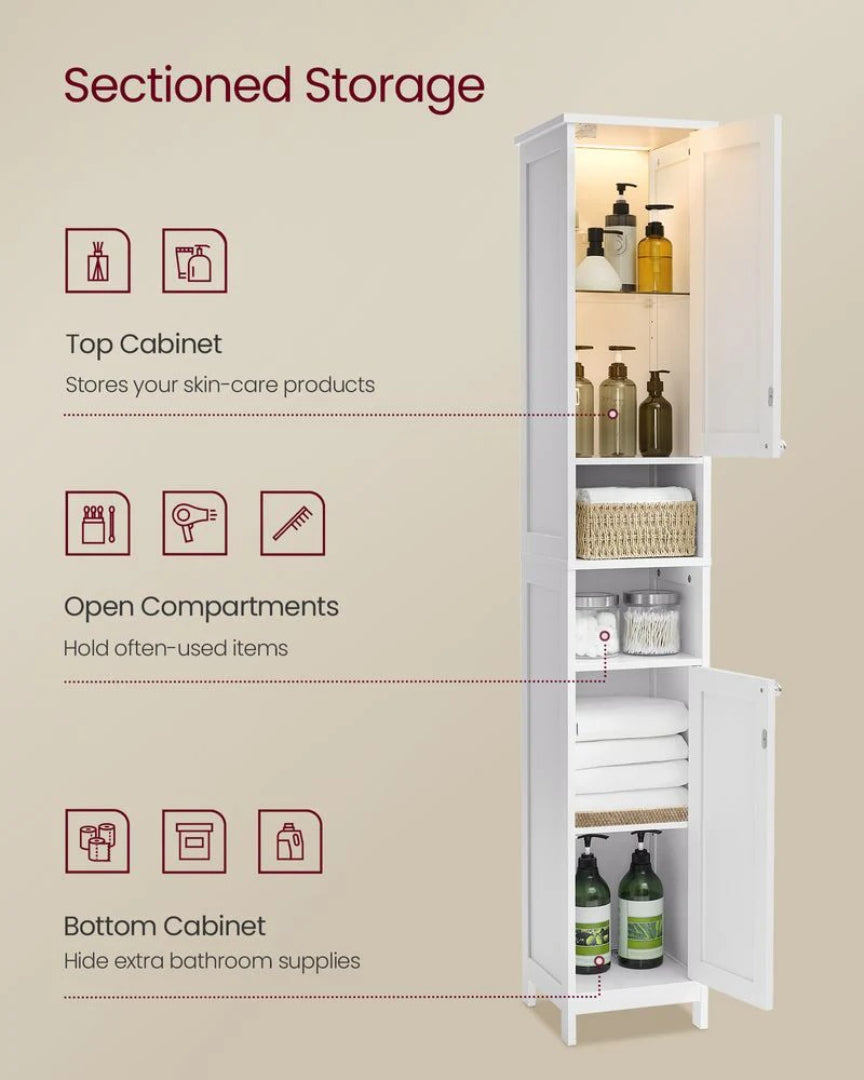 Bathroom Cabinet With Lights Tall Storage Cabinet 66.9in High