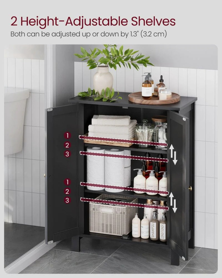 Bathroom Floor Storage Cabinet Freestanding 23.6in Wide