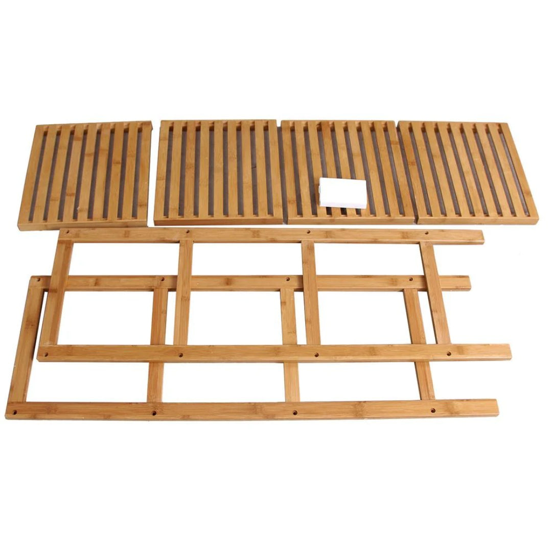 Bathroom Shelf 4-Tier Bamboo Storage Rack 38.6in High