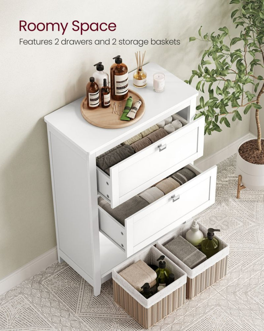 Bathroom Cabinet With 2 Drawers Storage Unit 23.6in Wide