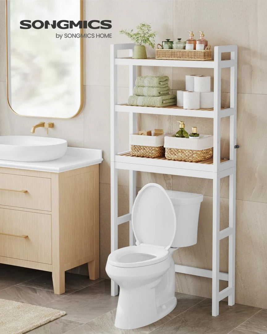Bamboo Over Toilet Bathroom Organizer 3 Or 4 Tier Shelf