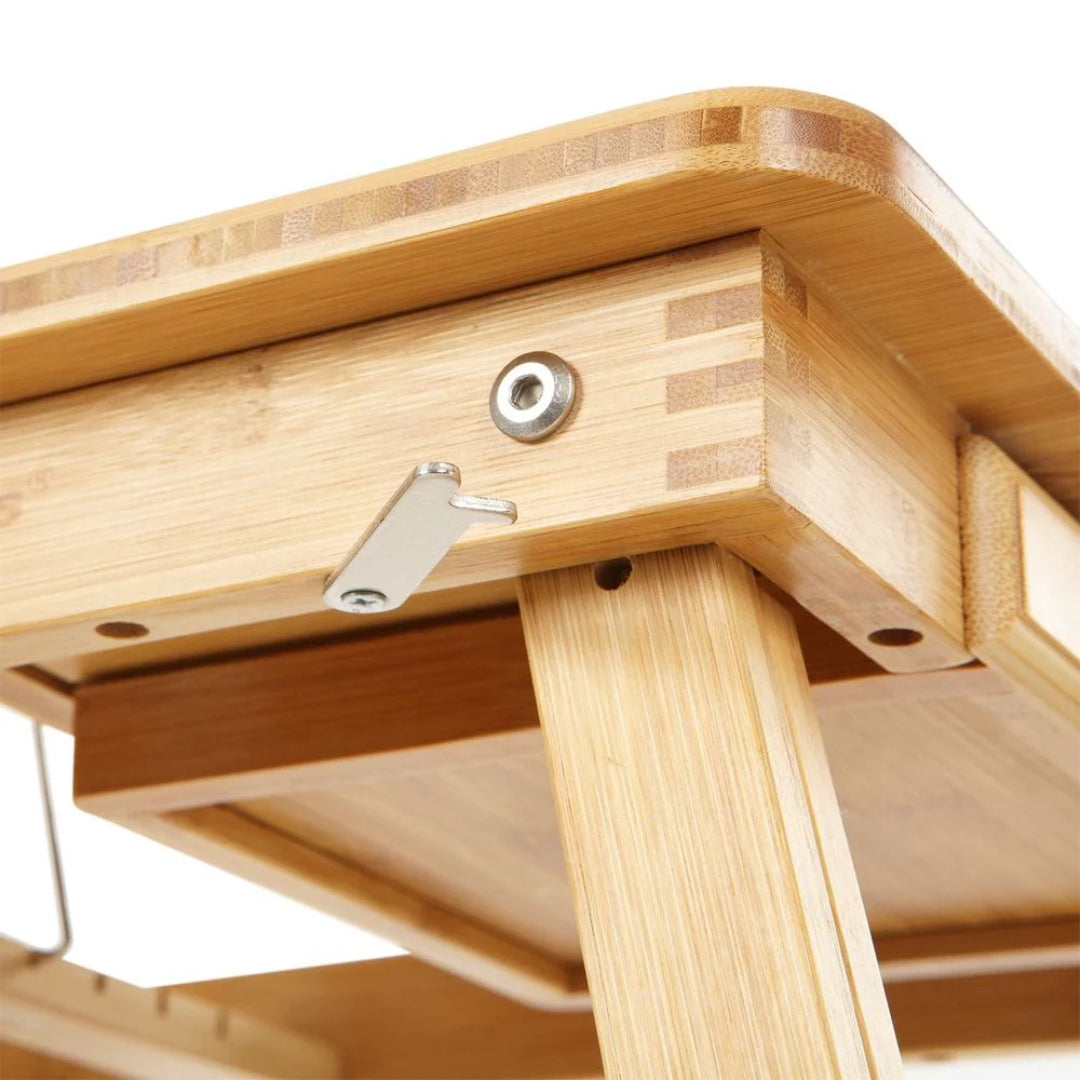 Bamboo Laptop Bed Desk With Tilting Top & Adjustable Height
