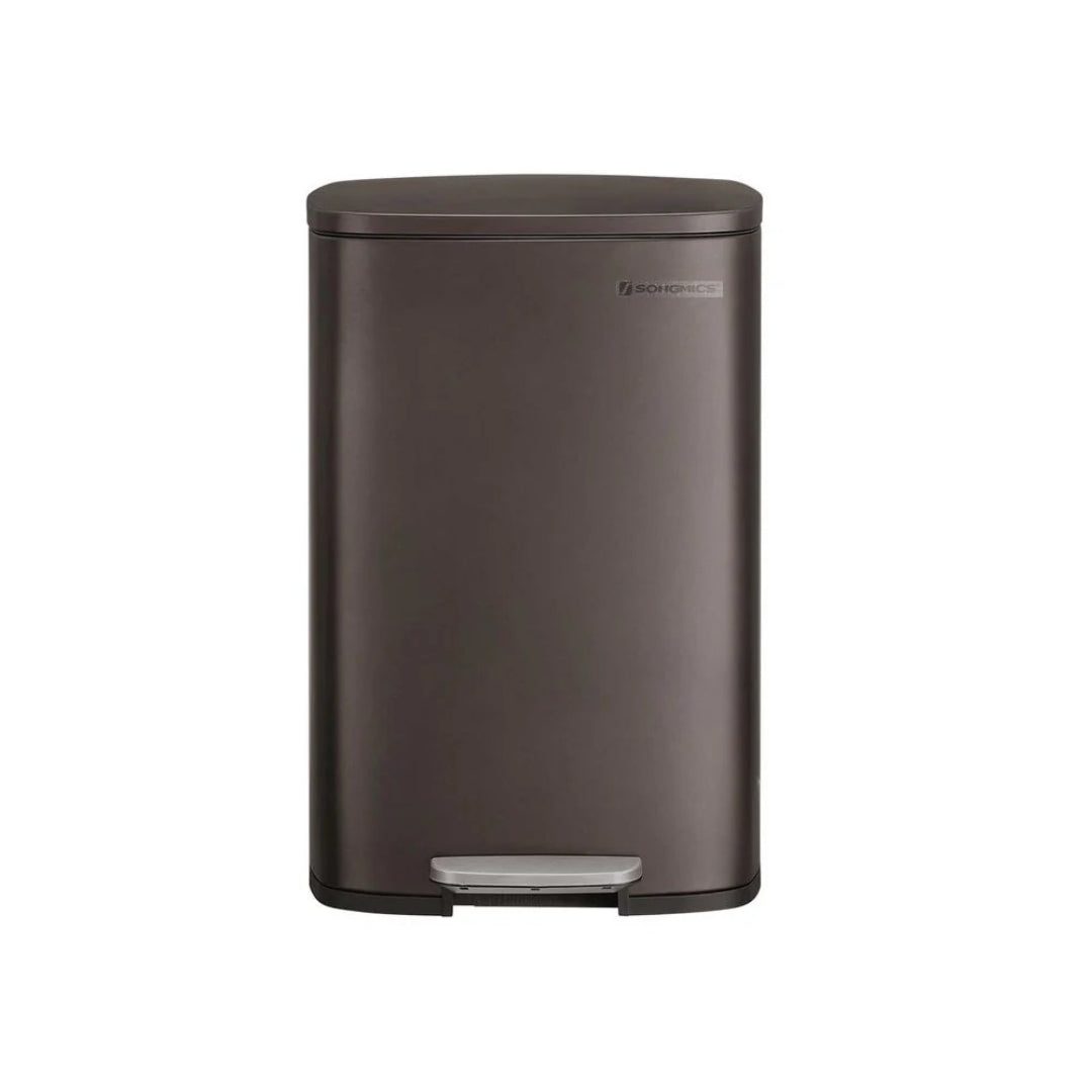 13-Gallon Stainless Steel Step Trash Can with Soft-Close Lid