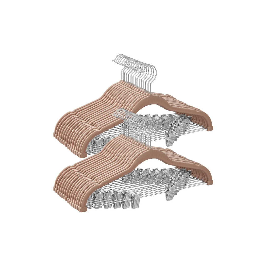 Velvet Pants Hangers With Adjustable Clips Set