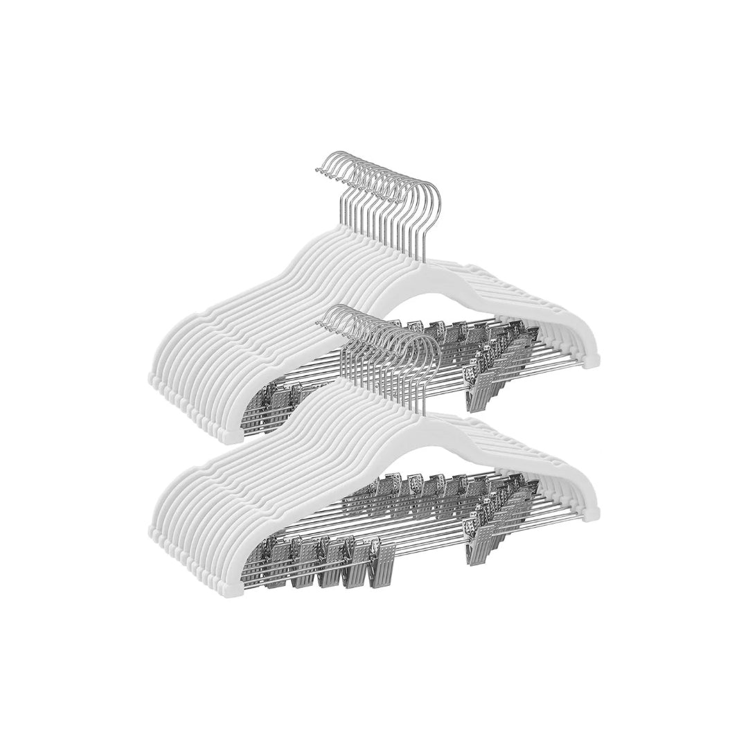 Velvet Pants Hangers With Adjustable Clips Set