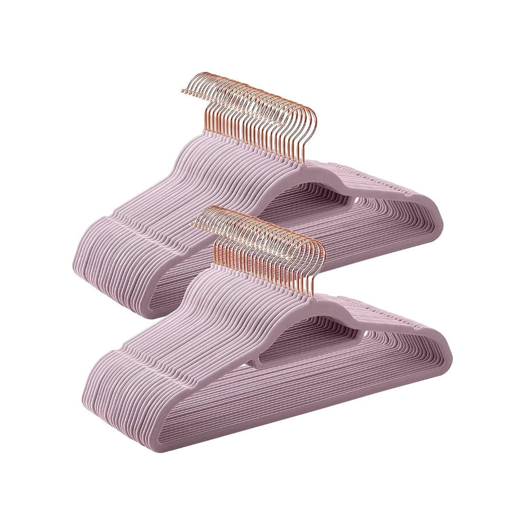 Velvet Clothes Hangers Set Of 50 Or 60 With Rose Gold Hook