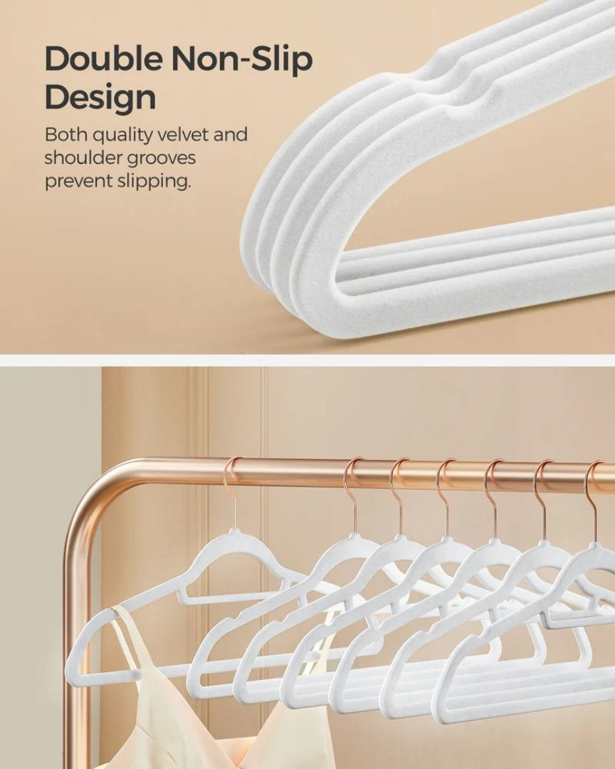 Velvet Clothes Hangers Set Of 50 Or 60 With Rose Gold Hook