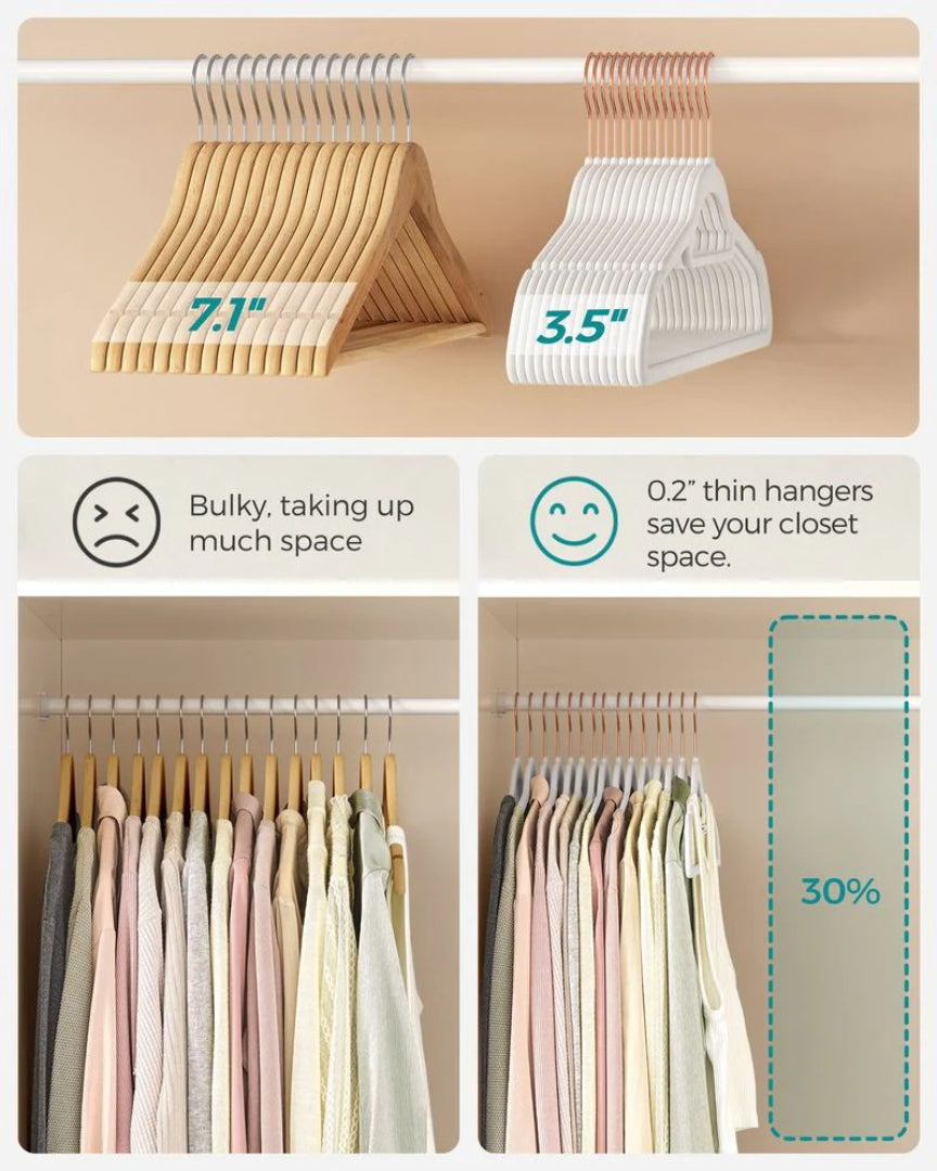 Velvet Clothes Hangers Set Of 50 Or 60 With Rose Gold Hook