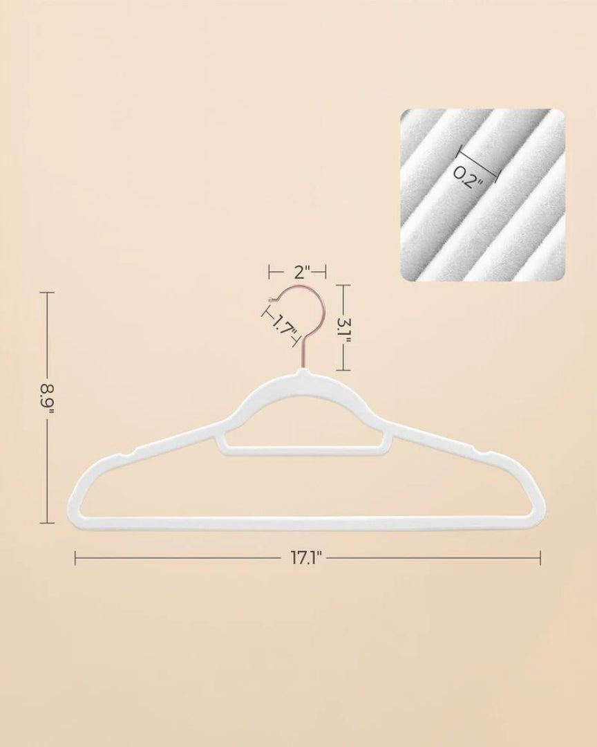 Velvet Clothes Hangers Set Of 50 Or 60 With Rose Gold Hook
