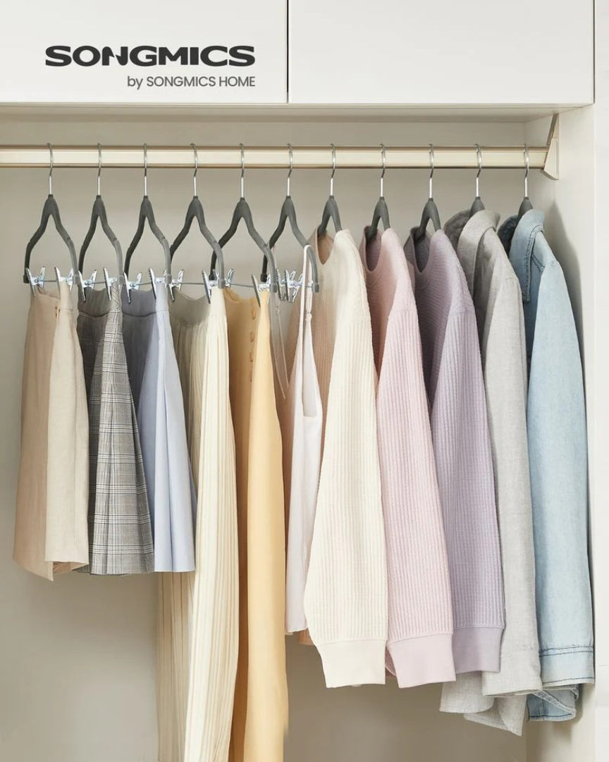 Velvet Pants Hangers With Adjustable Clips Set