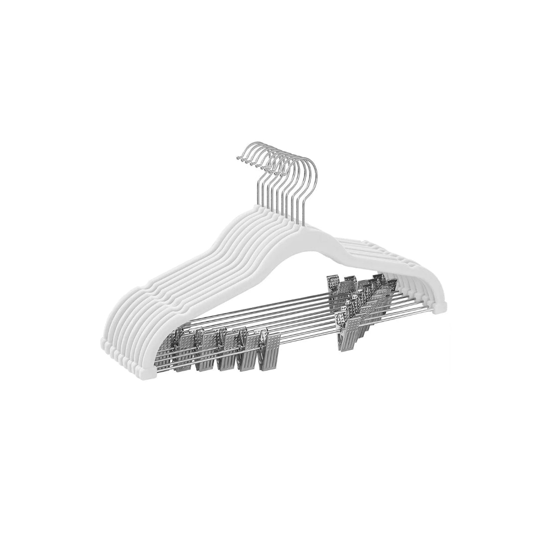 Velvet Pants Hangers With Adjustable Clips Set