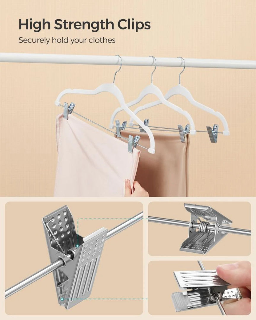 Velvet Pants Hangers With Adjustable Clips Set