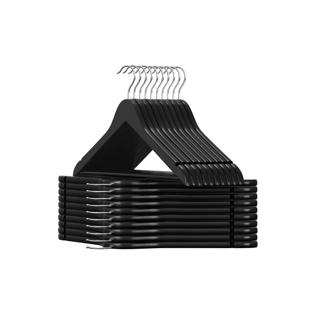 Wood Coat Hangers 20 Pack With Shoulder Notches