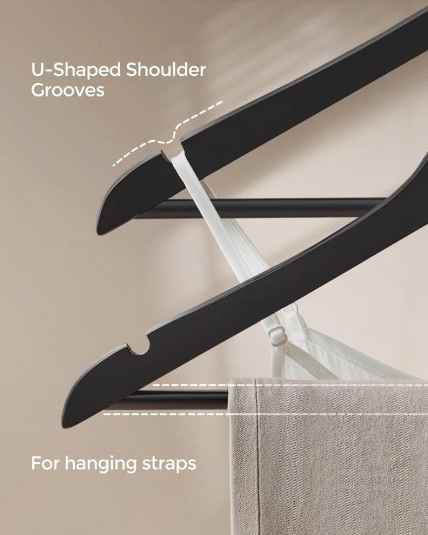 Wood Coat Hangers 20 Pack With Shoulder Notches