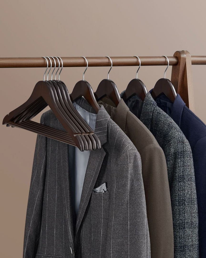 Wood Coat Hangers 20 Pack With Shoulder Notches