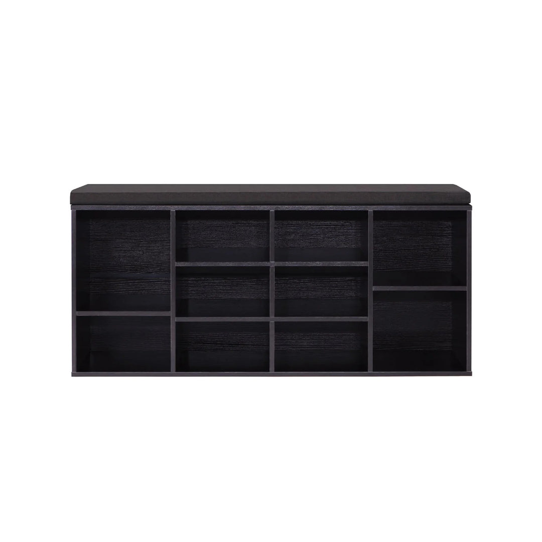 Shoe Storage Bench With Cushion, 9/10/12 Compartments Organizer