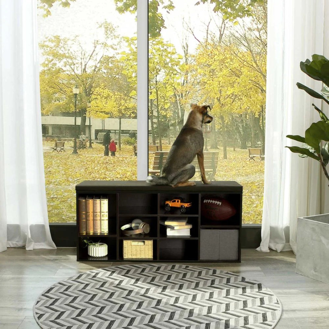 Shoe Storage Bench With Cushion, 9/10/12 Compartments Organizer
