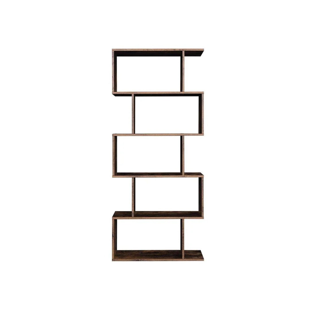 5 Tier Wooden Bookcase Storage Shelf Freestanding