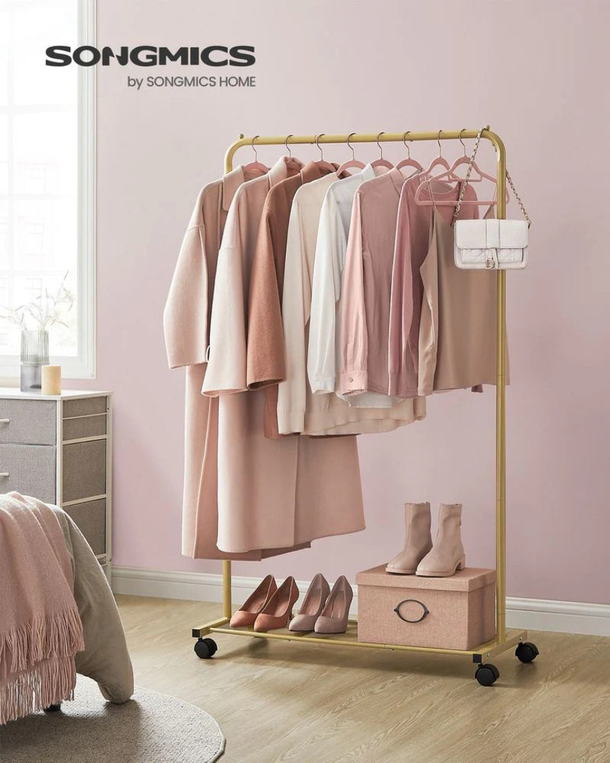 Clothes Rack With Wheels Metal Garment Rack 35.8in Wide
