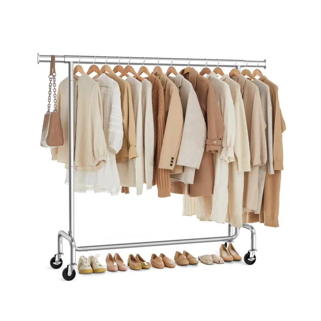 Clothes Rack Heavy Duty Rolling Garment Rack 43.3-59.1in Wide