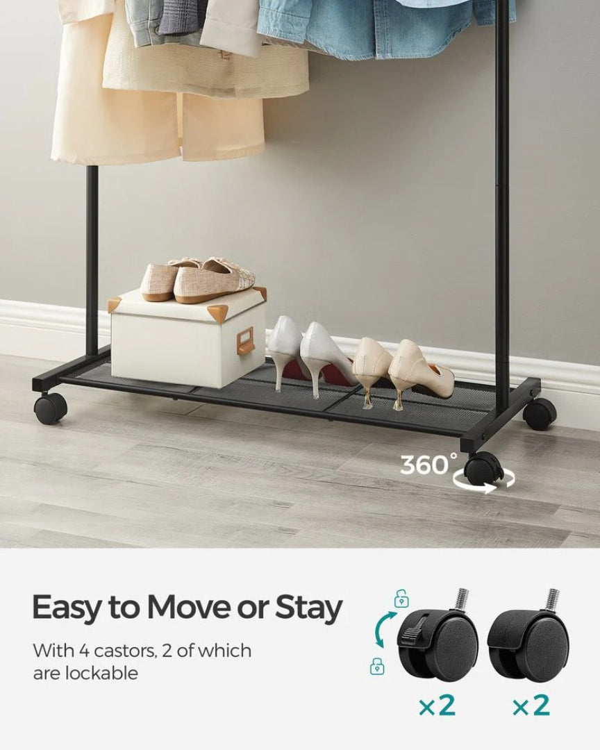 Clothes Rack With Wheels Metal Garment Rack 35.8in Wide