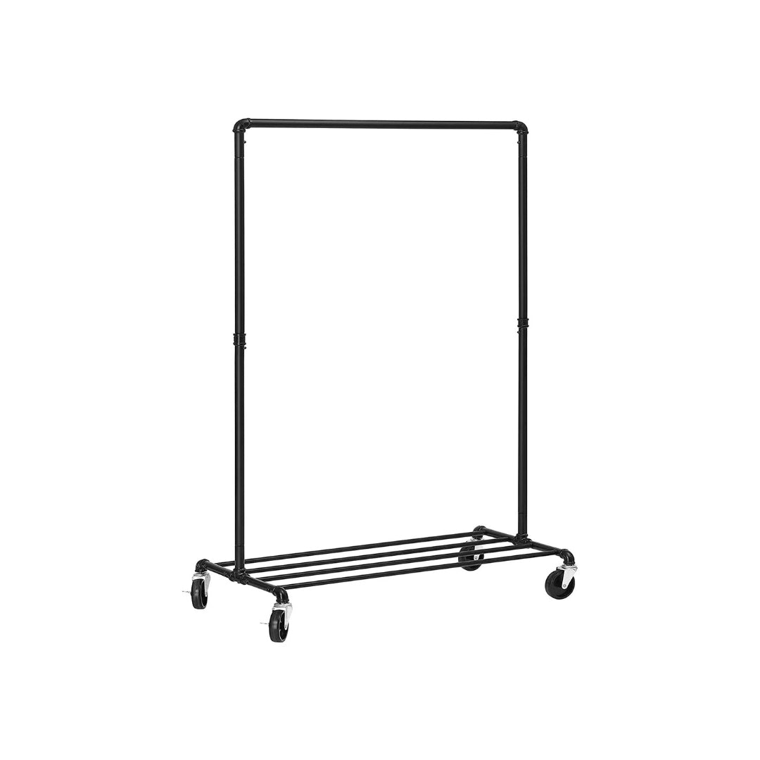 Clothes Rack Heavy Duty Rolling Garment Rack With Shelf 39.4in
