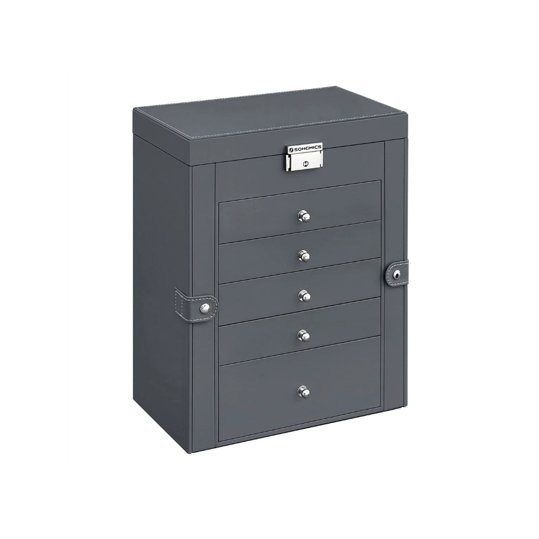 Large Jewelry Box Organizer 6 Tier With Drawers Mirror And Lock