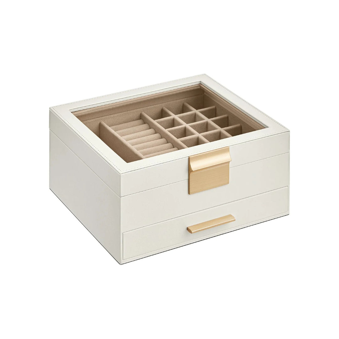 Jewelry Box Organizer With Glass Lid 2 To 6 Layer Storage