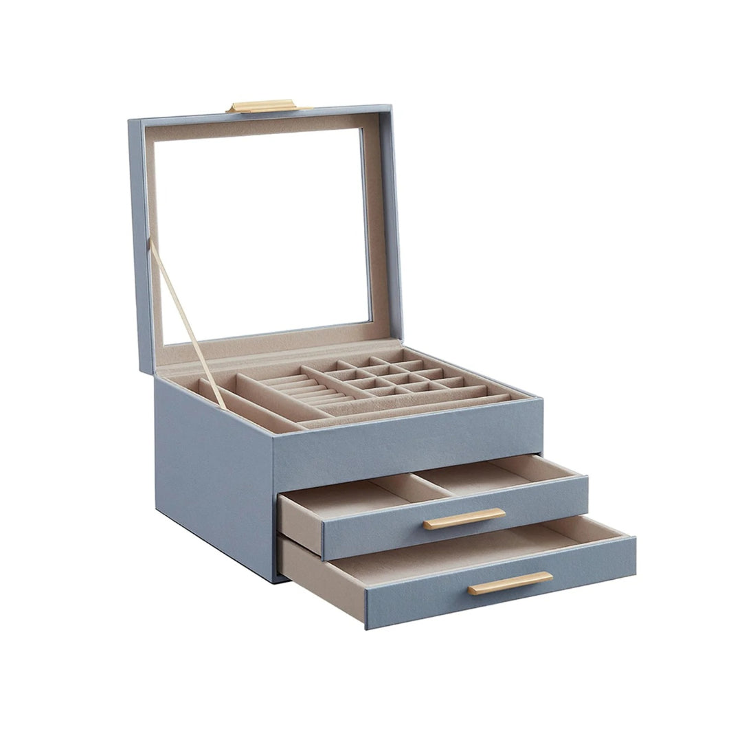 Jewelry Box Organizer With Glass Lid 2 To 6 Layer Storage