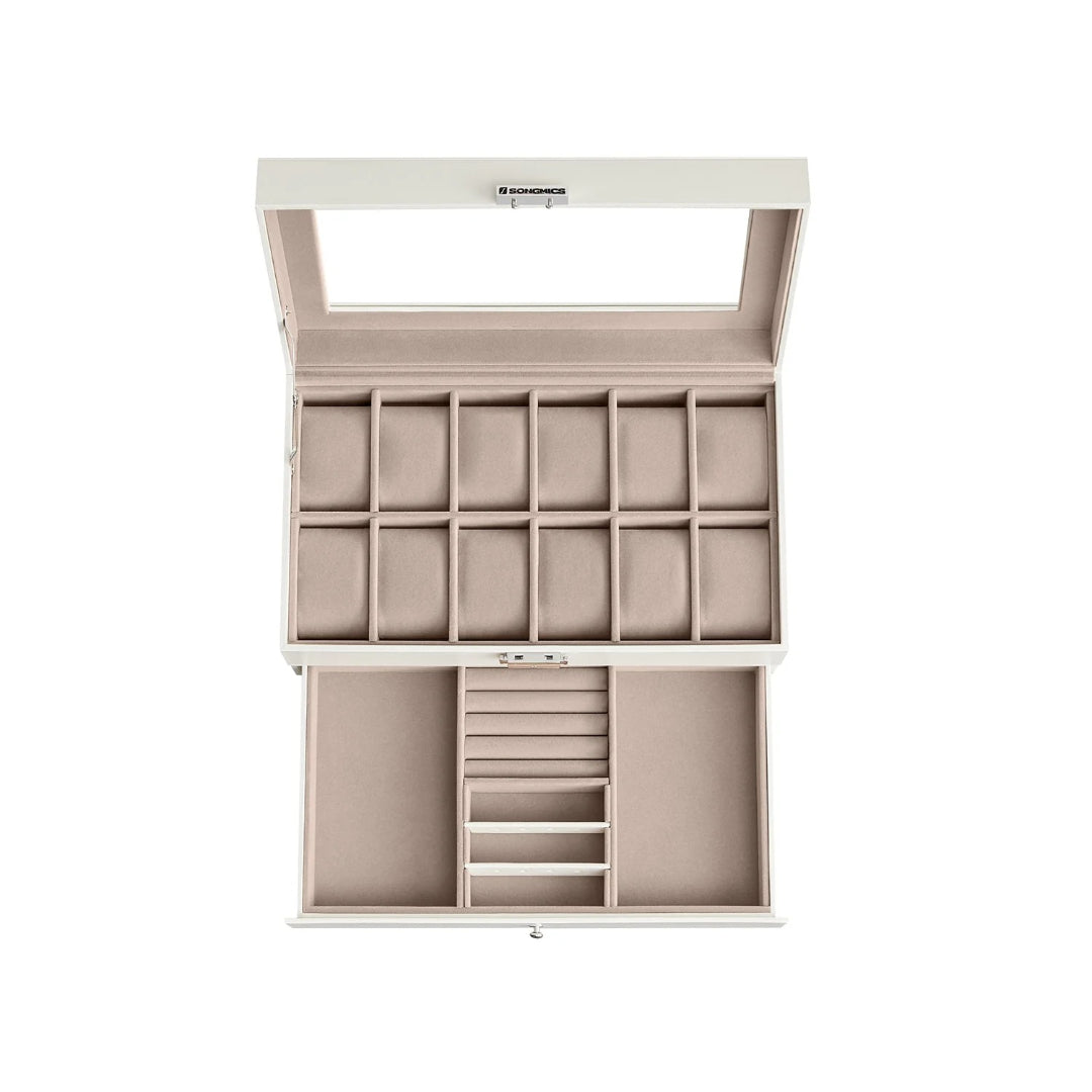 Lockable Watch Box With Glass Lid 6 8 Or 12 Slot