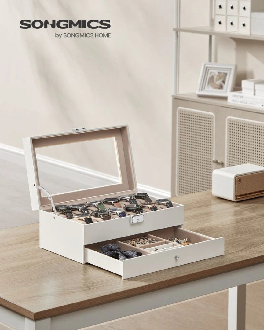 Lockable Watch Box With Glass Lid 6 8 Or 12 Slot