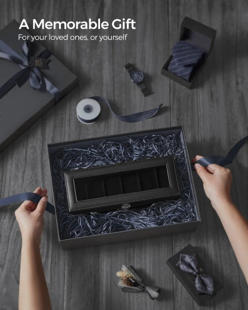 Watch Storage Case With Glass Lid 6 Or 12 Slot Organizer