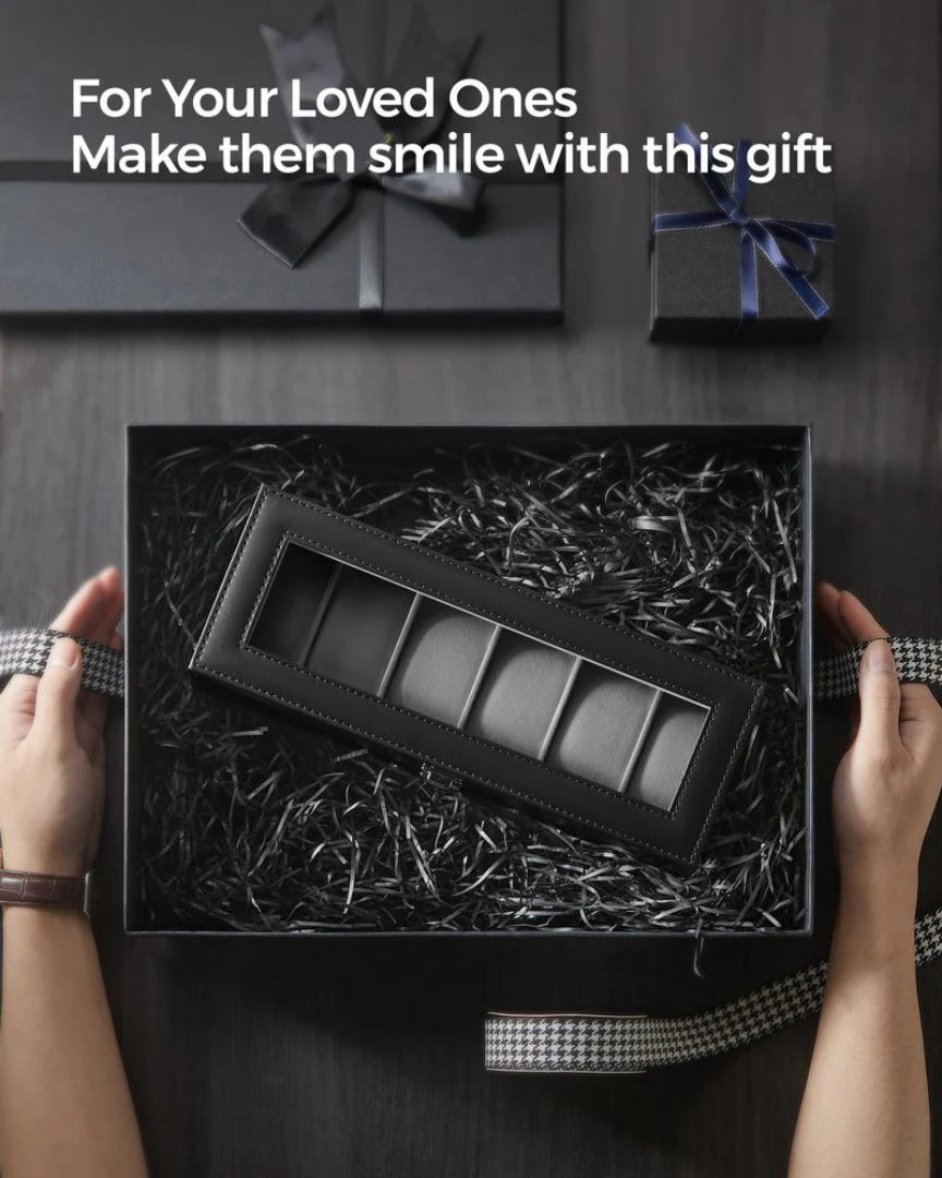 Watch Storage Case With Glass Lid 6 Or 12 Slot Organizer