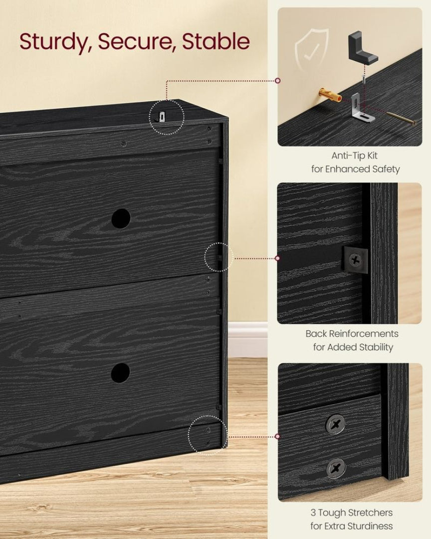 Shoe Cabinet With 4 Flip Doors, Slim Storage Organizer