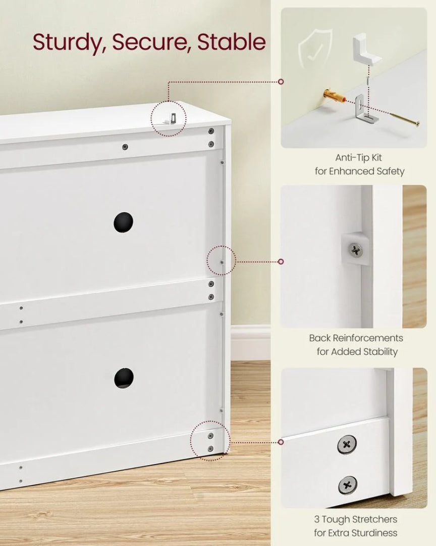 Shoe Cabinet With 4 Flip Doors, Slim Storage Organizer