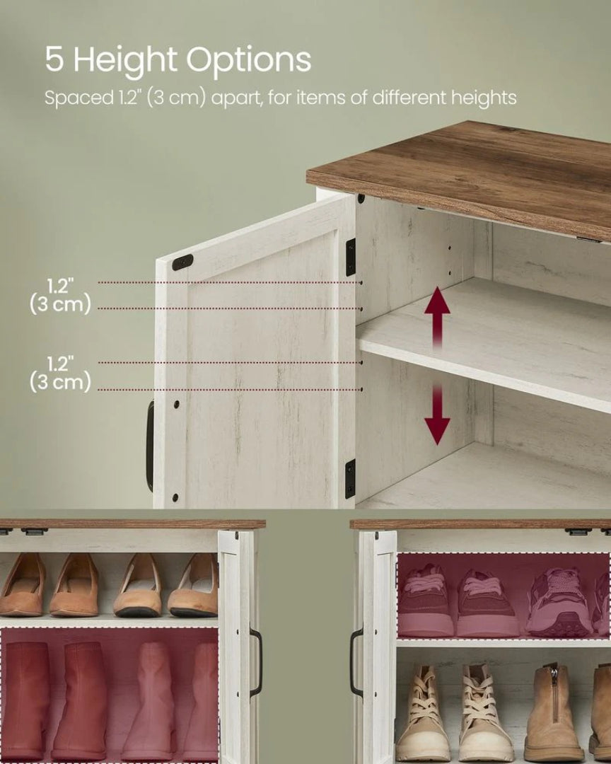 3 Tier Shoe Cabinet With Adjustable Shelf Storage Organizer